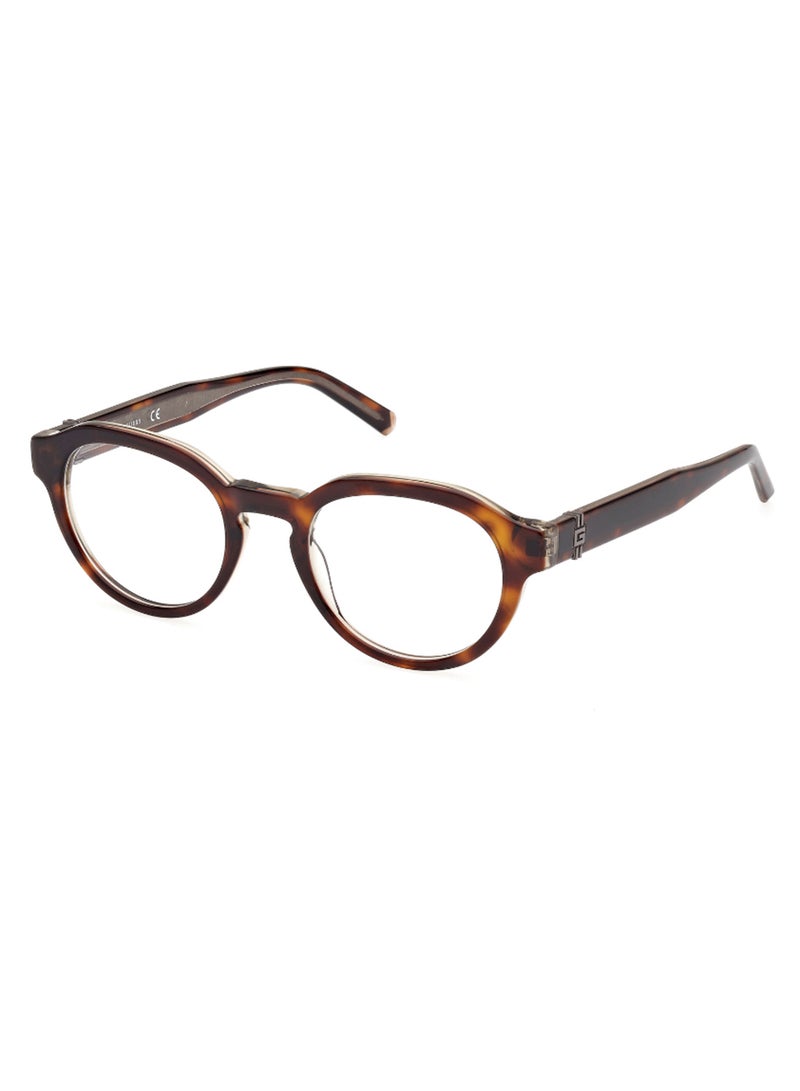 GUESS Men's Round Shape Eyeglass Frames - GU5008305250 - Lens Size: 50 Mm - Dark Havana - Image 1